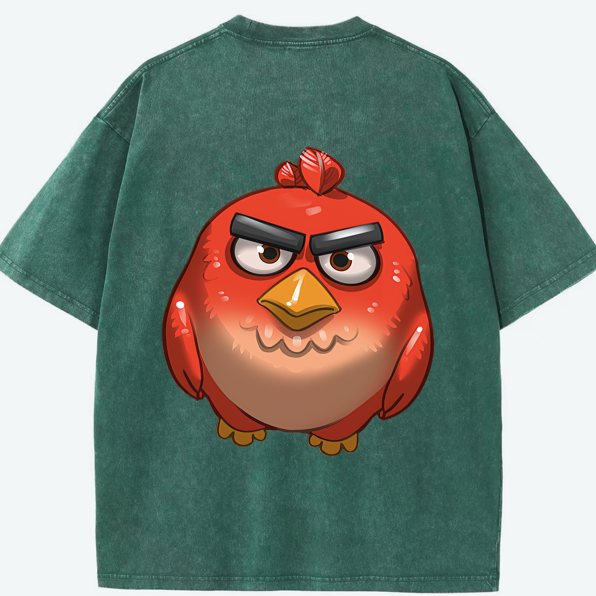 （画像用） Angry Birds アングリーバード 綿100% ヴィンテージ風 半袖Tシャツ（背面プリント）